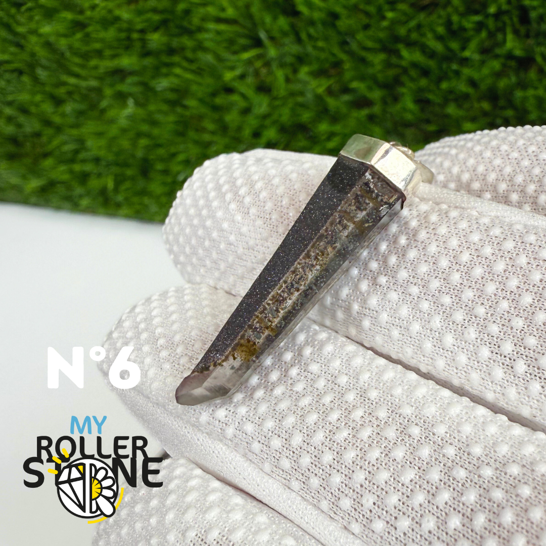 Pendentif Quartz Lithium et Argent