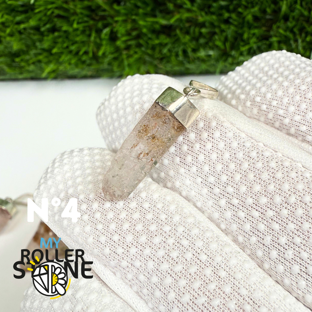 Pendentif Quartz Pétrole et Argent