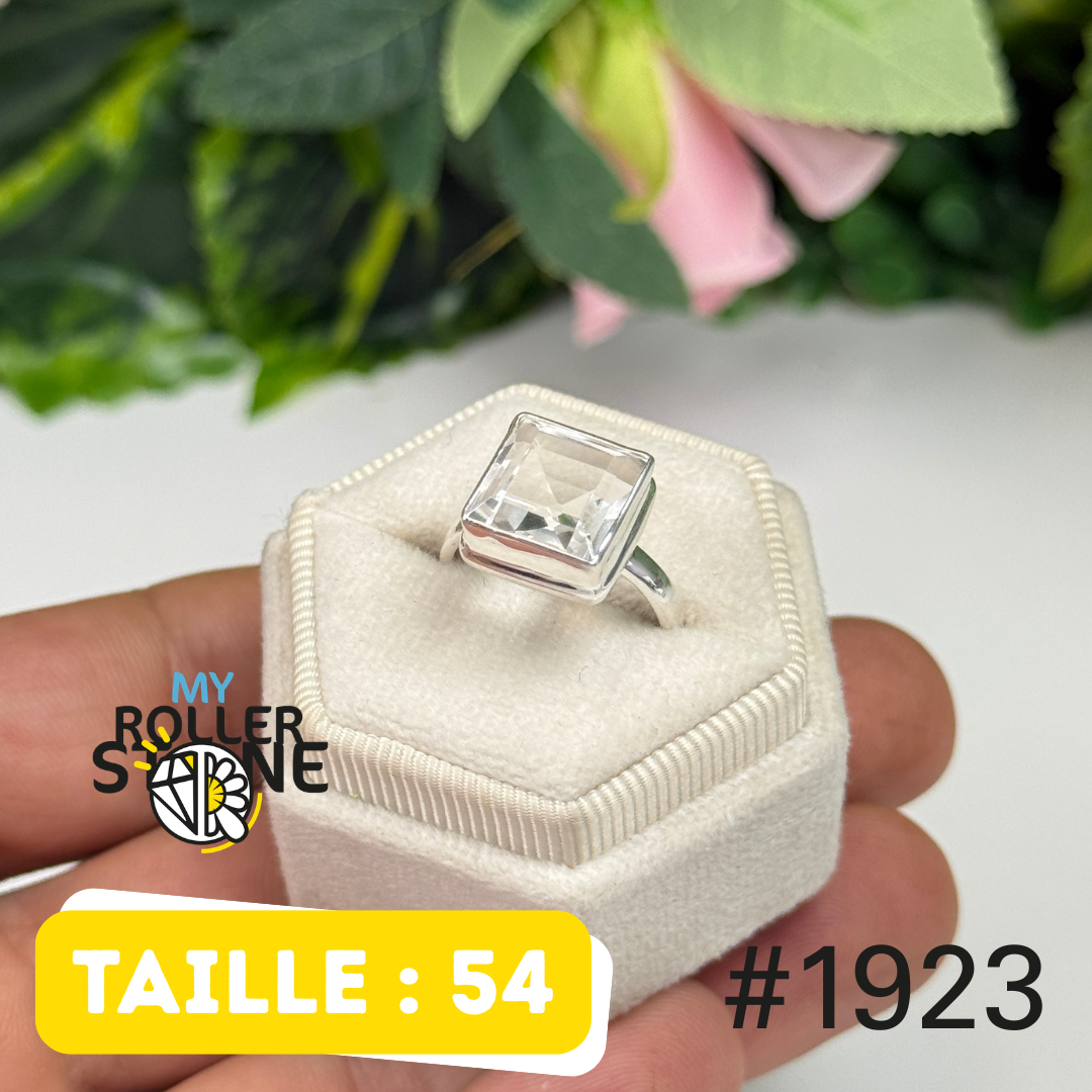 Bague argent 925 cristal de roche #1923
