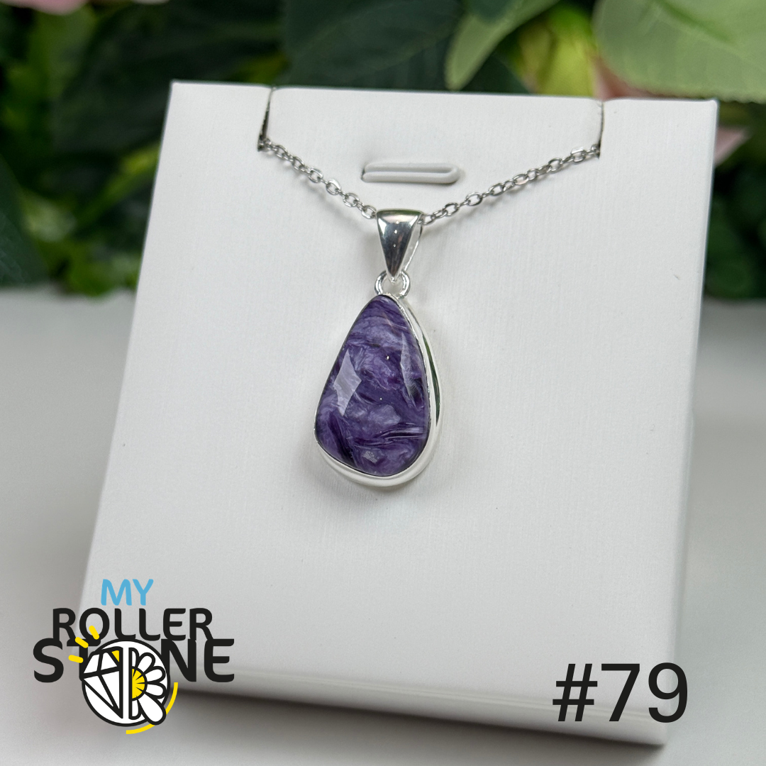 Pendentif argent charoïte #OP79