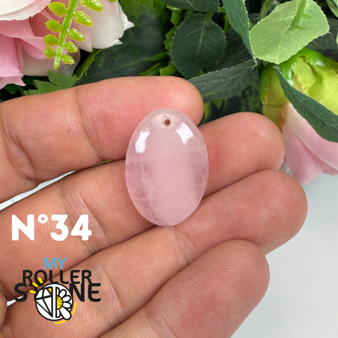 Pendentif percé Quartz rose 5A