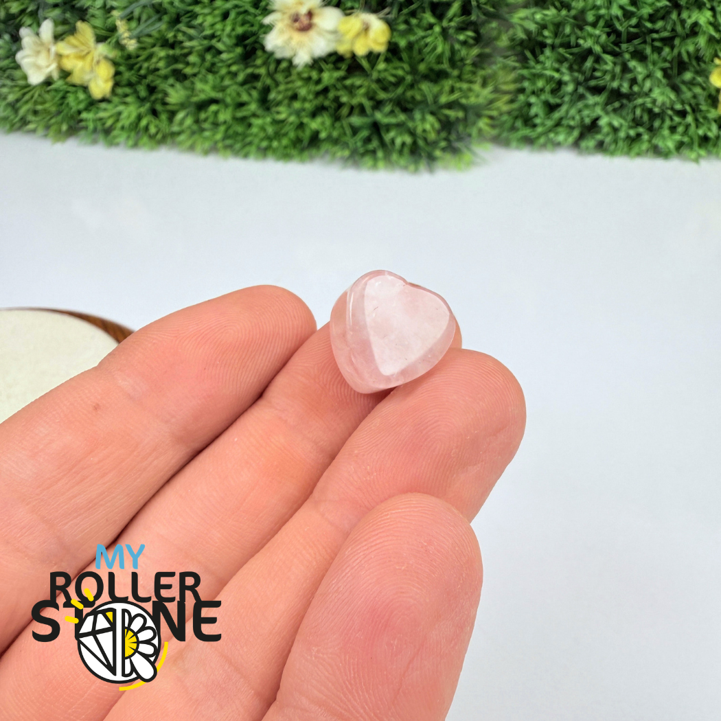 Perle Quartz Rose Coeur Grand Trou