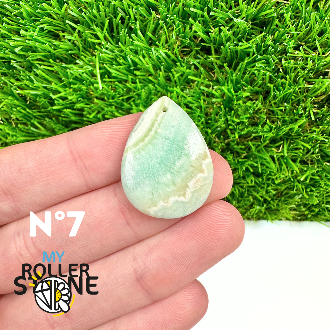 Pendentif Percé Calcite Cambrienne Bleue 5A