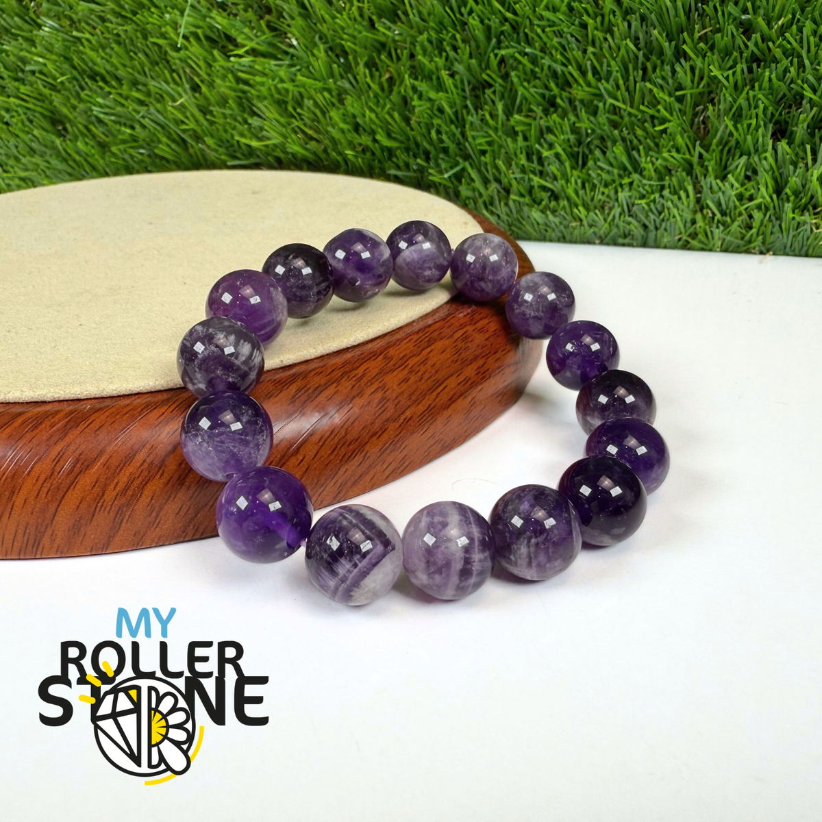 Bracelet Améthyste Chevron 3A 12 MM