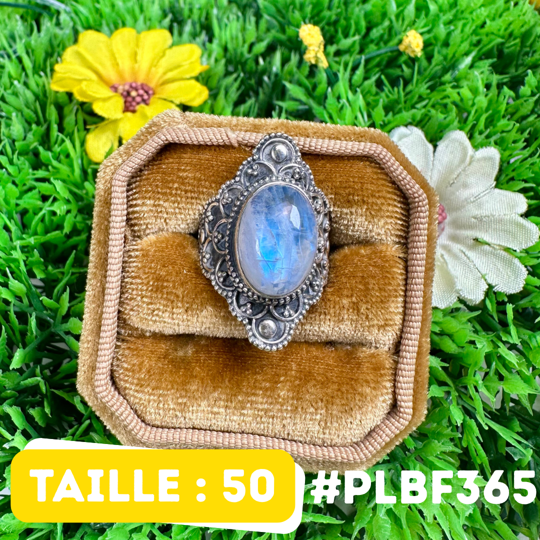 Bague Pierre de Lune Blue Fire #PLBF365