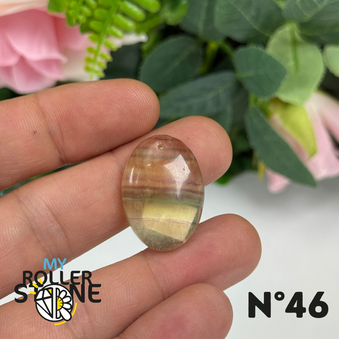 Pendentif Percé en Fluorite Multicolore à Bandes Dorées – Qualité 5A