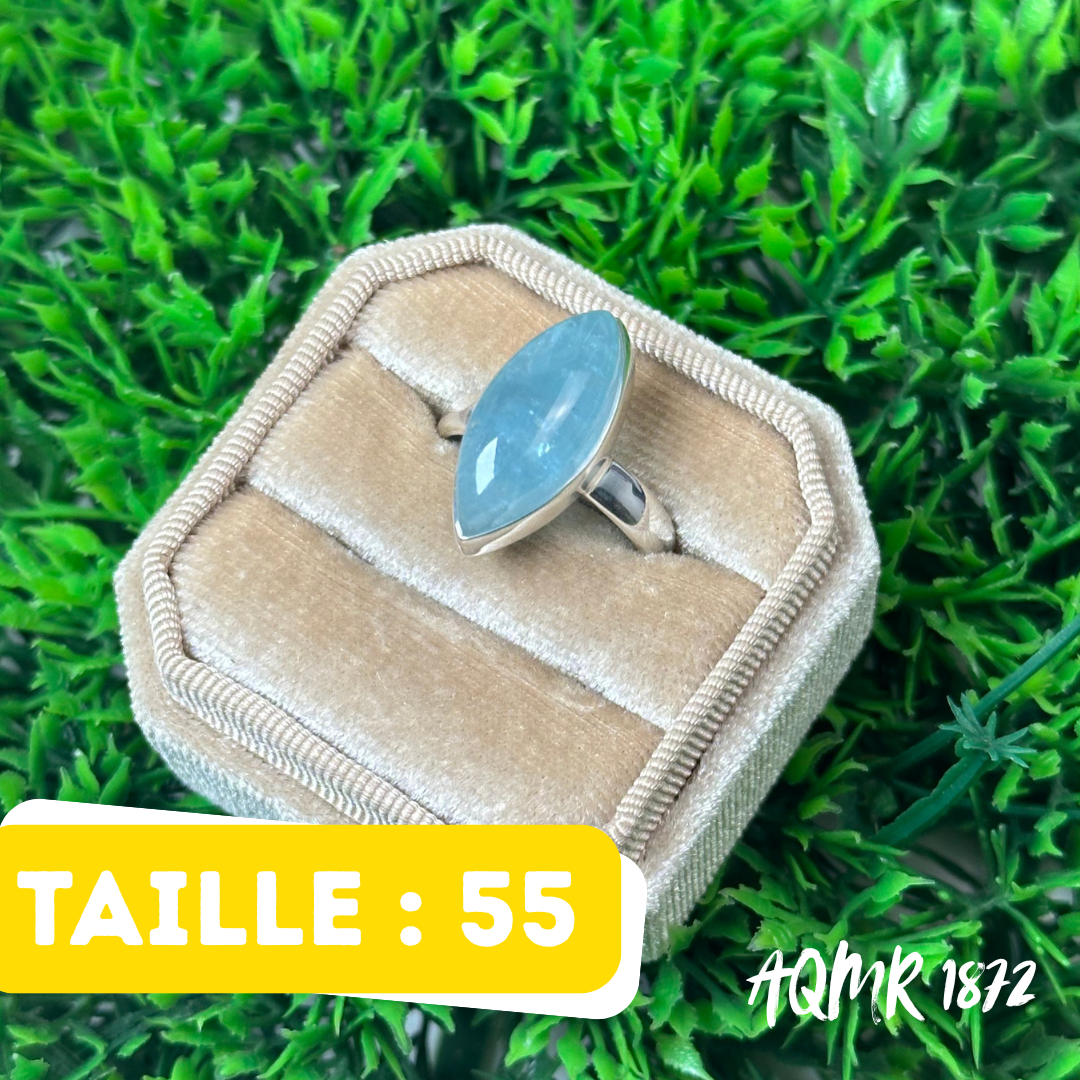 Bague Argent Aigue Marine #AQMR 1872