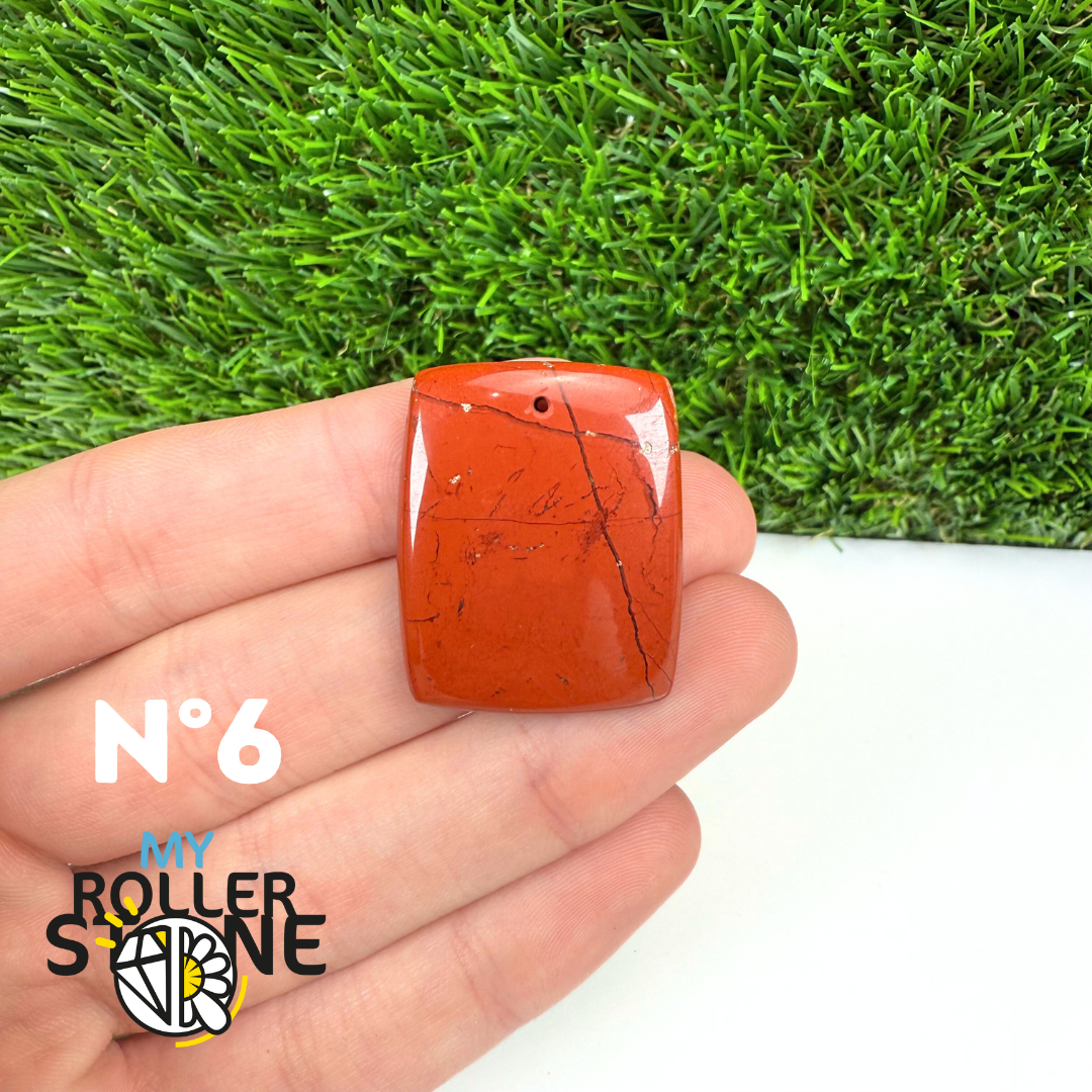 Pendentif Jaspe rouge 5A Percé
