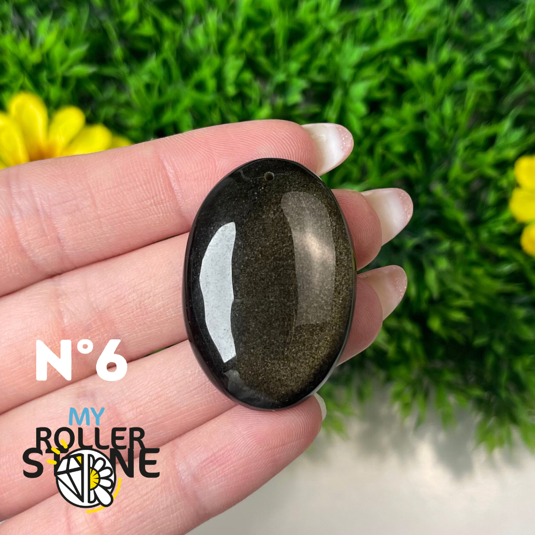 Pendentif Obsidienne dorée 5A percé