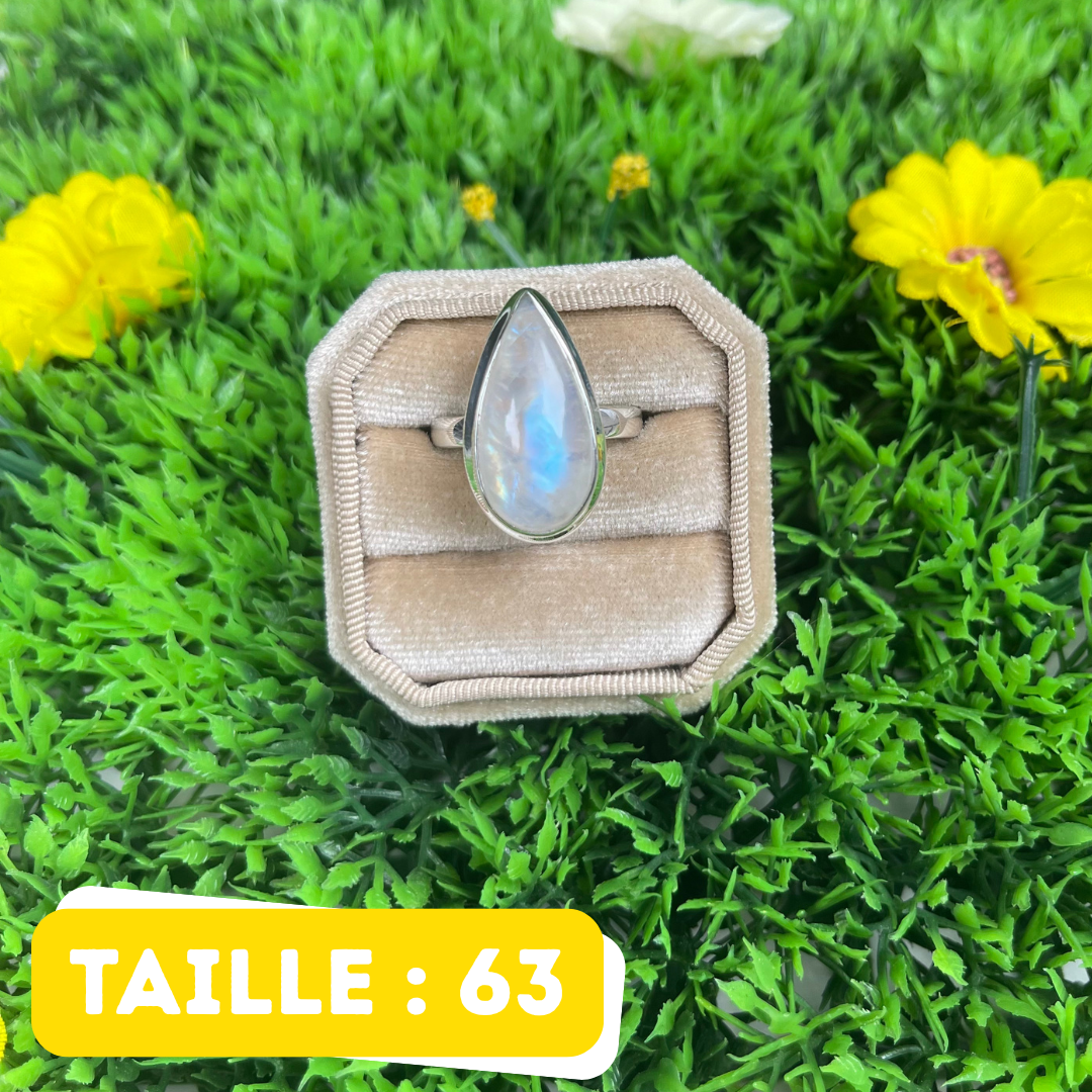 Bague Pierre de Lune Blue Fire #206