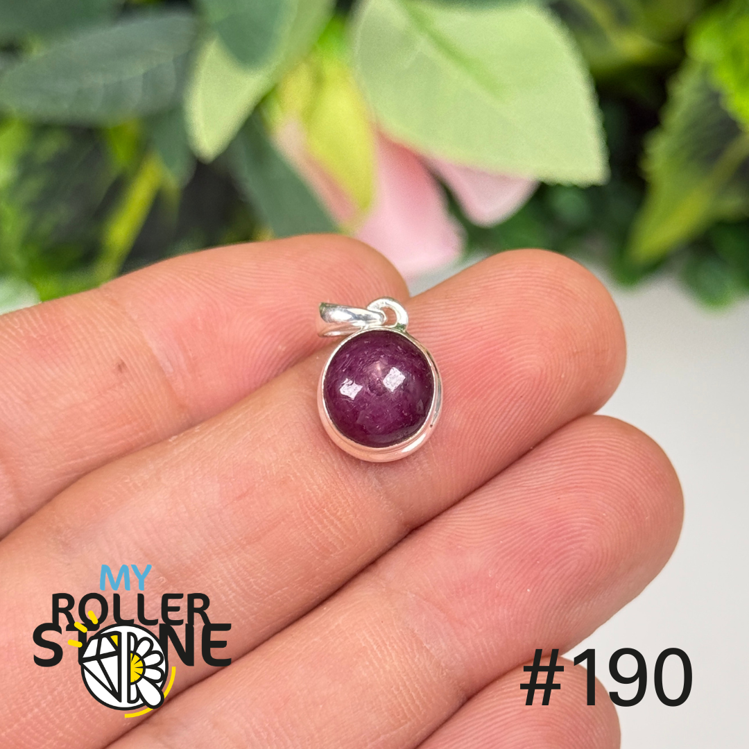 Pendentif argent 925 rubis étoilé #P190