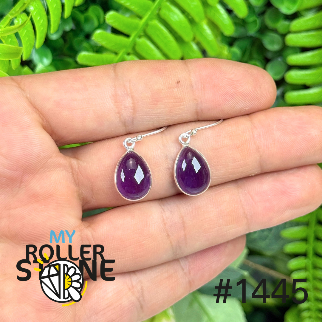Boucles d’oreilles argent améthyste #1445