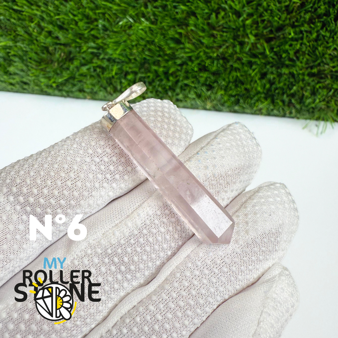 Pendentif Quartz rose et Argent