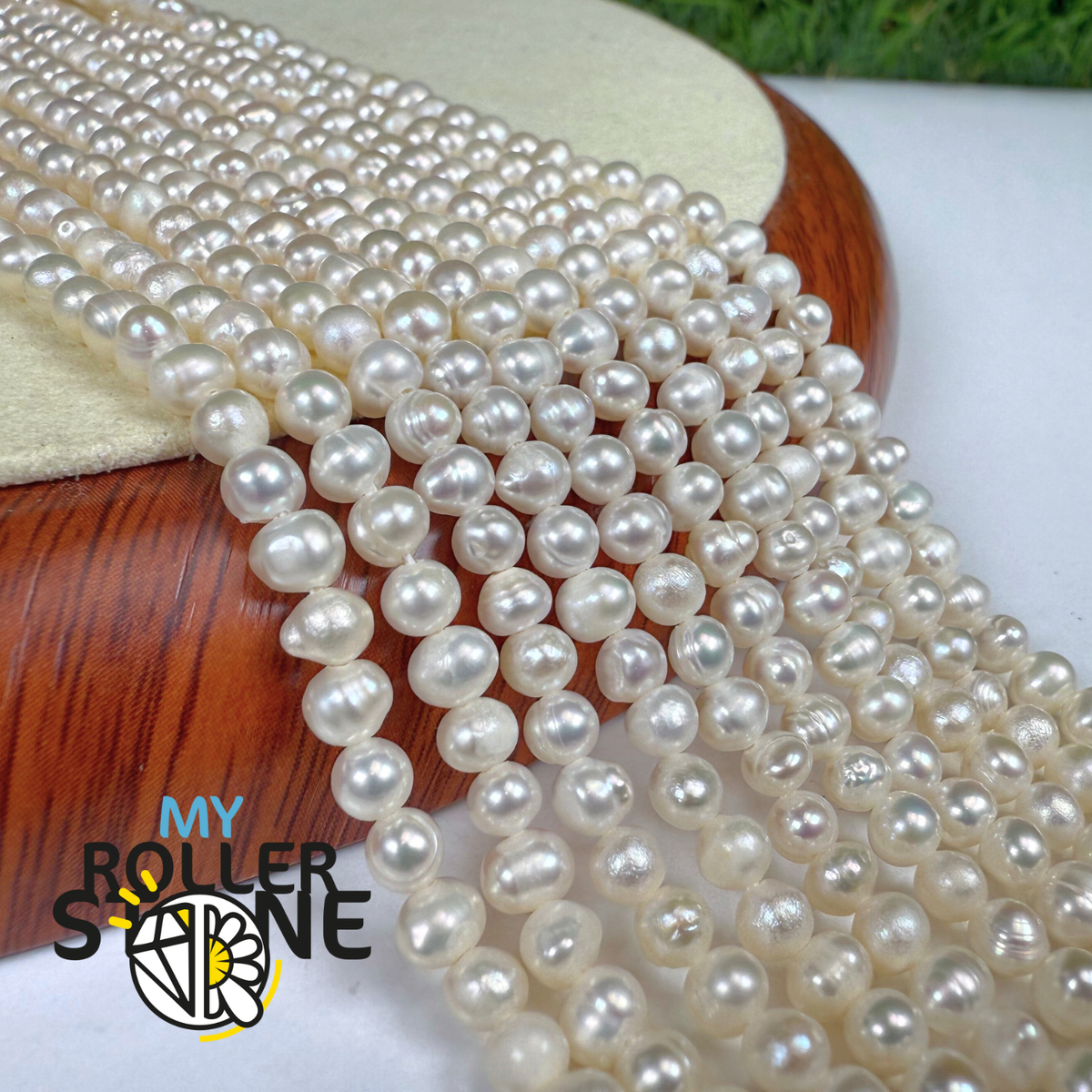 Perles d'eau douce naturelles lisses de 3-4 mm