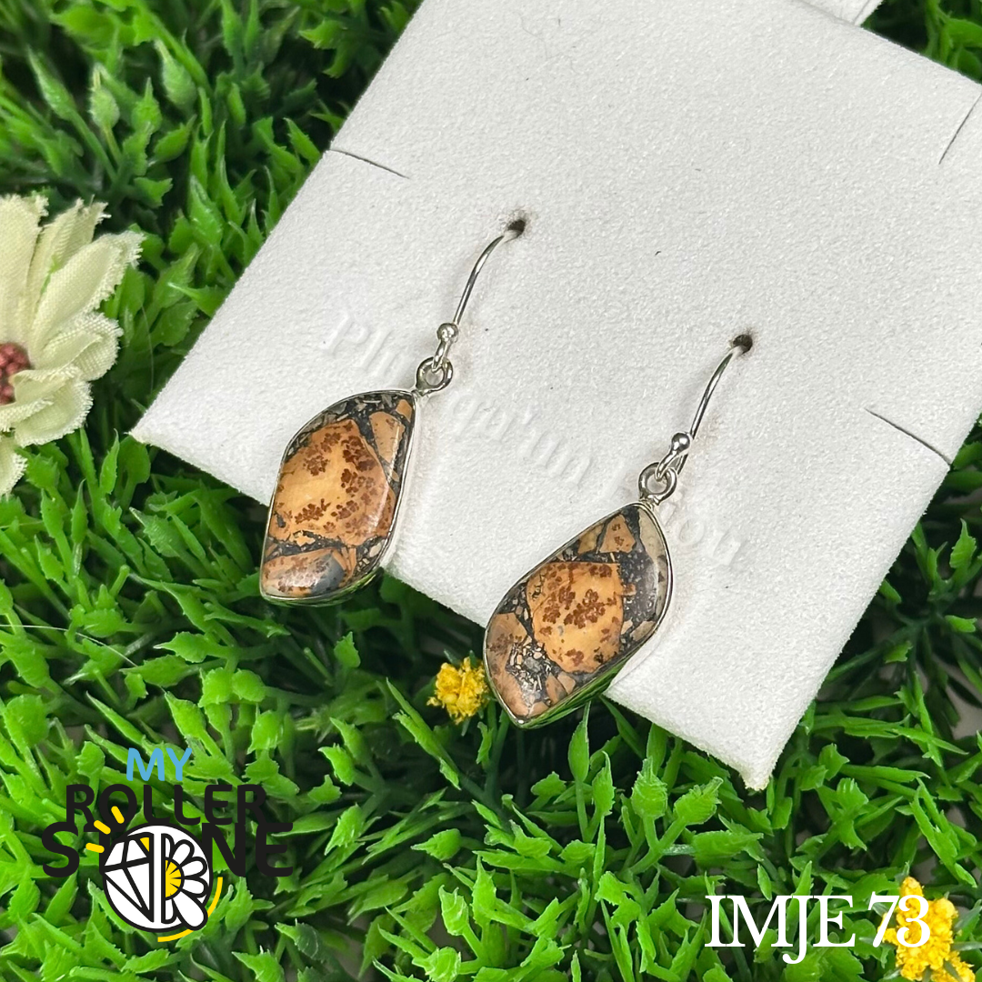 Boucles d&#39;oreilles Argent 925 Jaspe Maligano #IMJE 73
