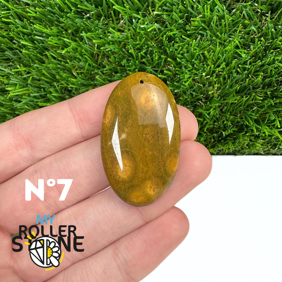 Pendentif Percé Jaspe Océan 5A