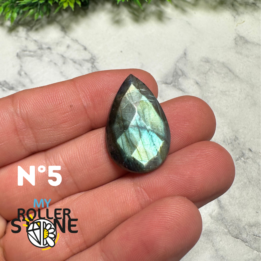 Cabochon Labradorite forme Libre Facettée