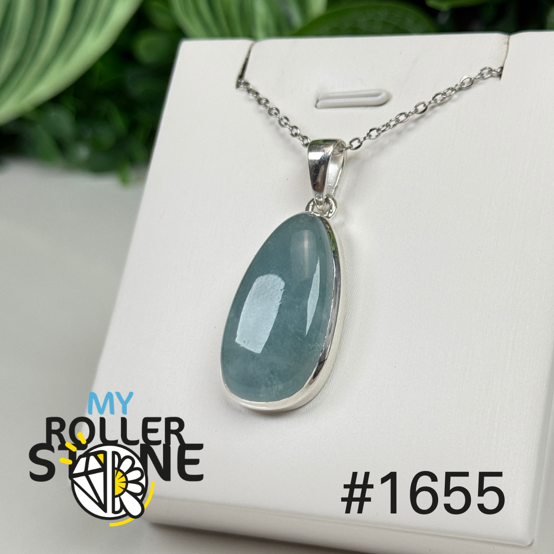 Pendentif argent aigue-marine #1655
