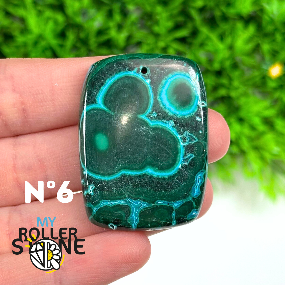 Pendentif Percé Malachite Chrysocolle 5A