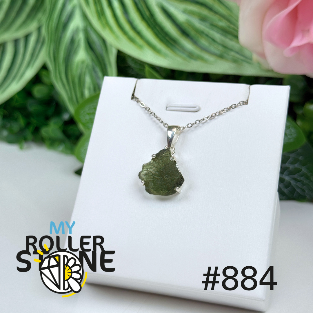 Pendentif argent moldavite #P884