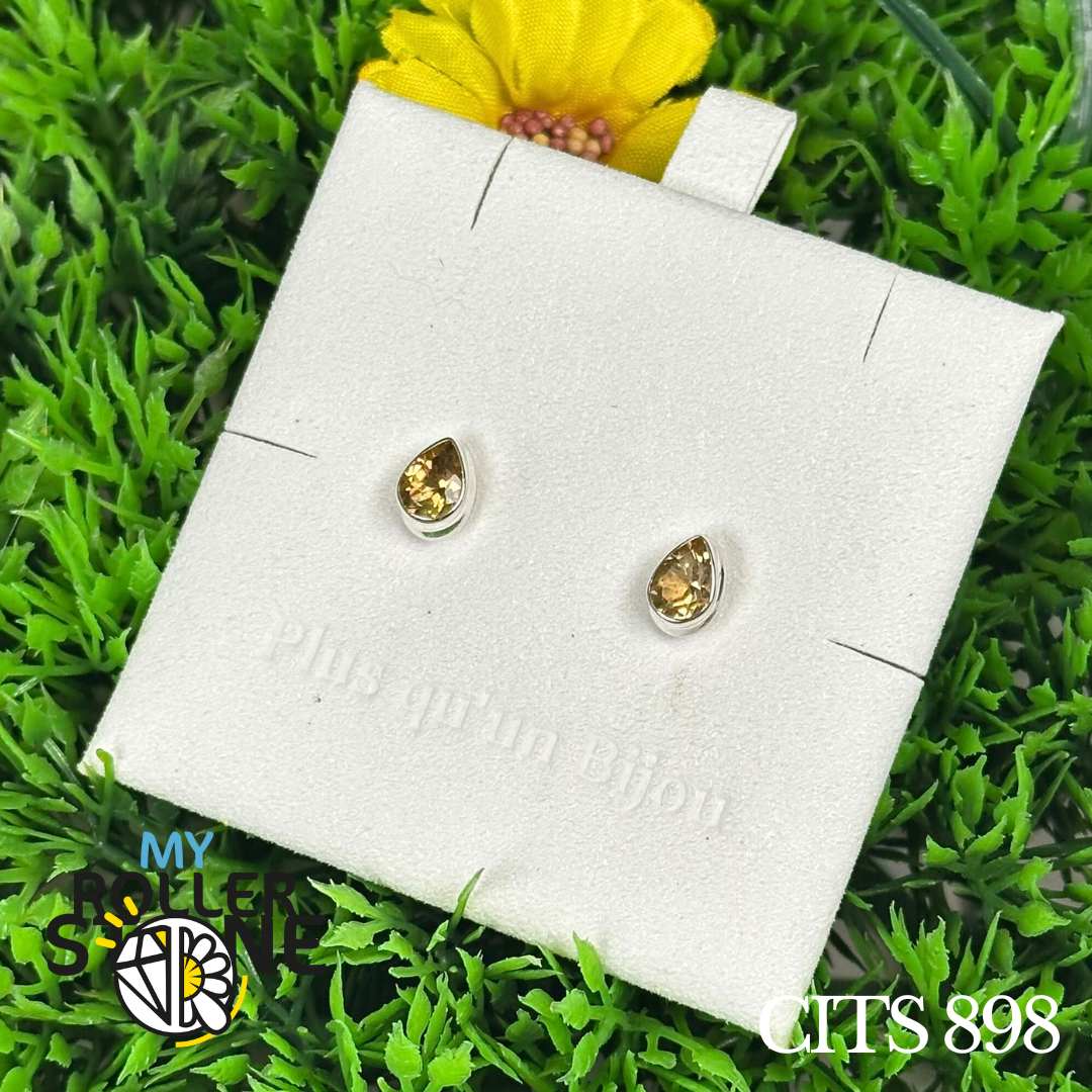 Boucles d&#39;oreilles Argent 925 Citrine #CITS 898