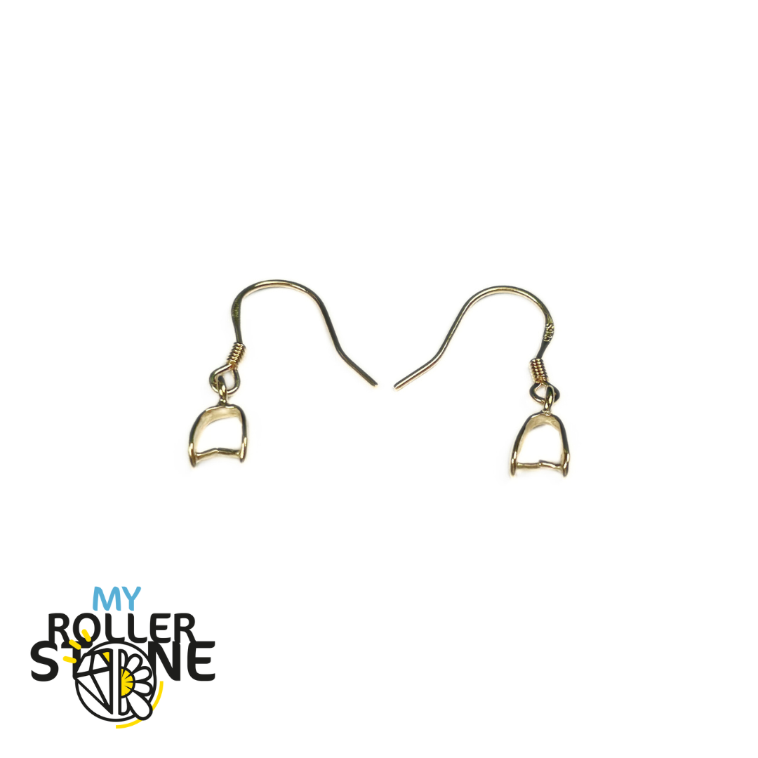 Crochets de Boucles d’Oreilles Dorée avec Bélières en Argent Sterling 925