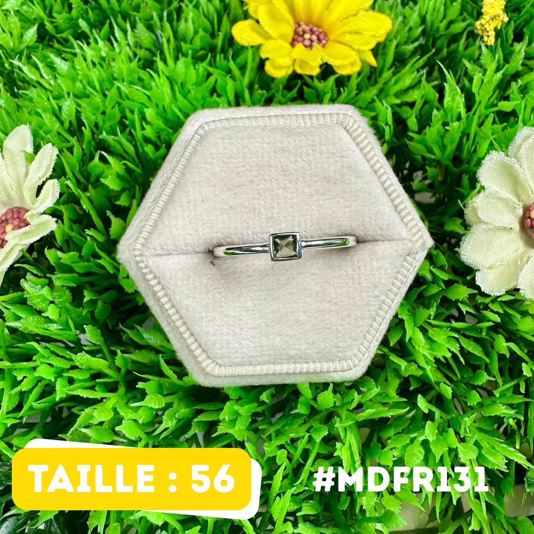 Bague Moldavite Facettée Argent 925 #MDFR131