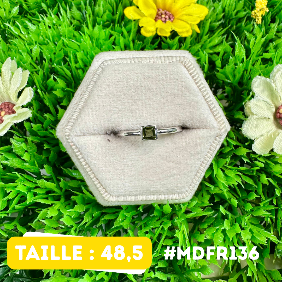 Bague Moldavite Facettée Argent 925 #MDFR136
