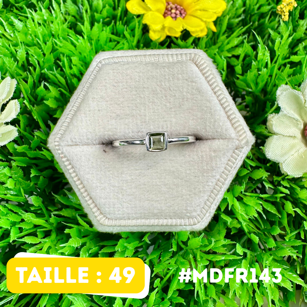 Bague Moldavite Facettée Argent 925 #MDFR143