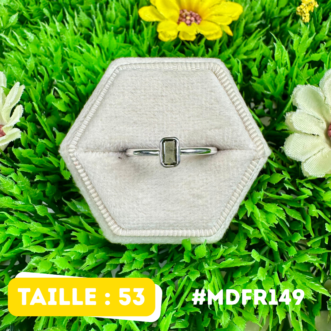 Bague Moldavite Facettée Argent 925 #MDFR149