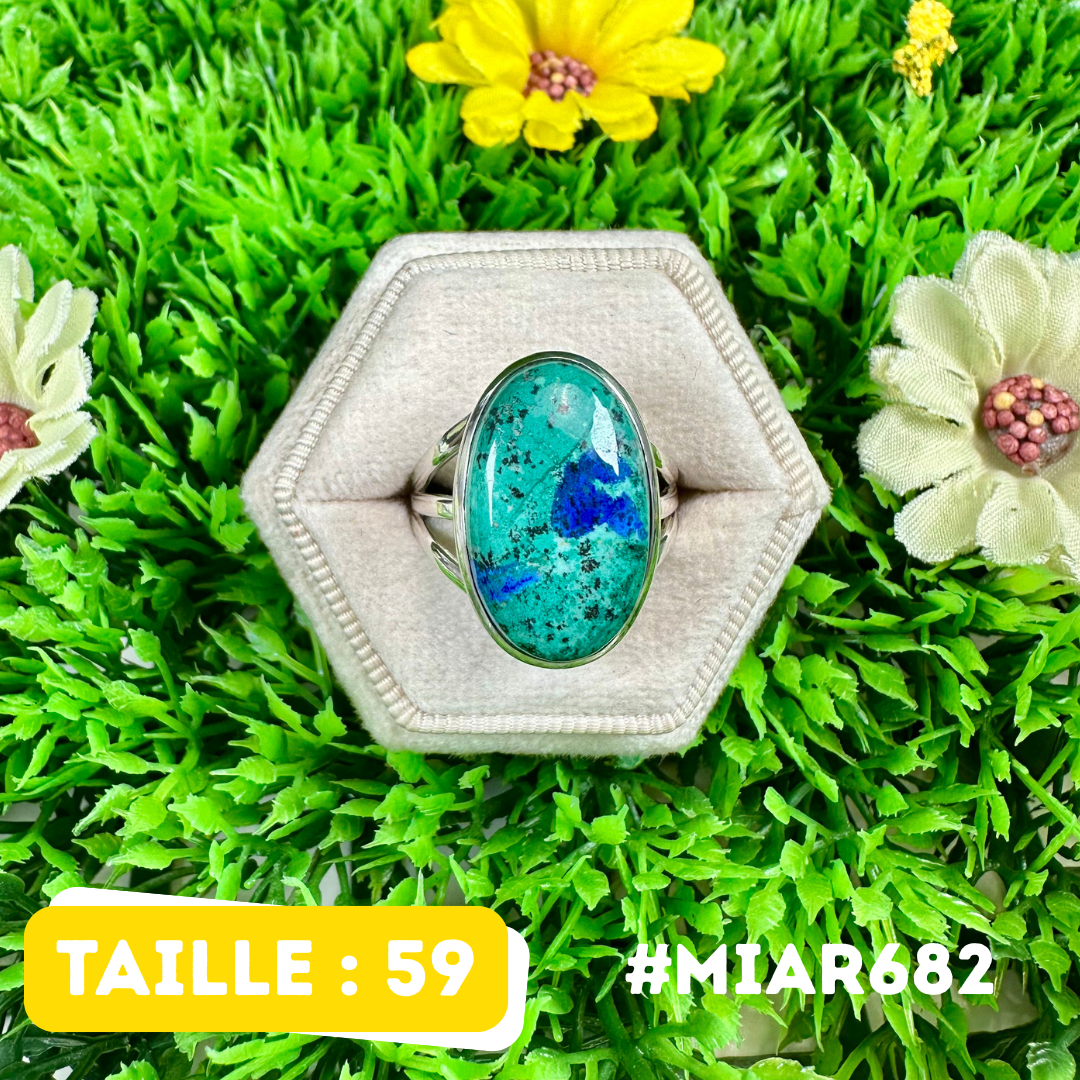 Bague Azurite Malachite Argent 925 #MIAR682