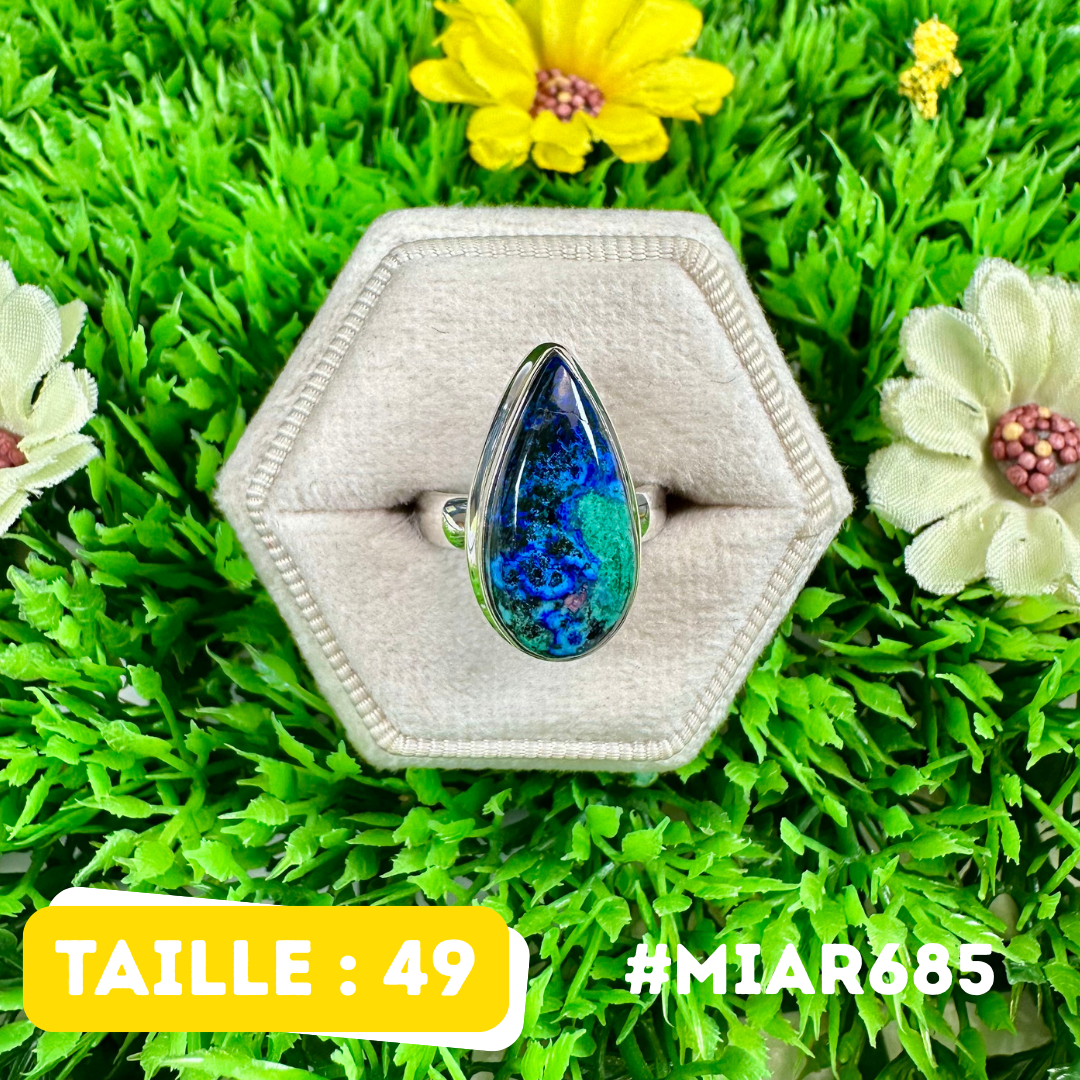 Bague en Azurite Malachite Argent 925 #MIAR685