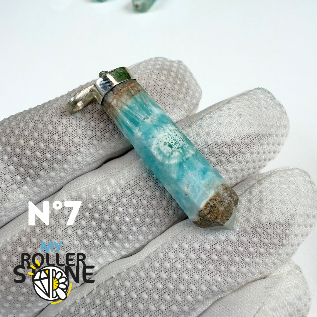 Pendentif Aragonite Bleue et Argent