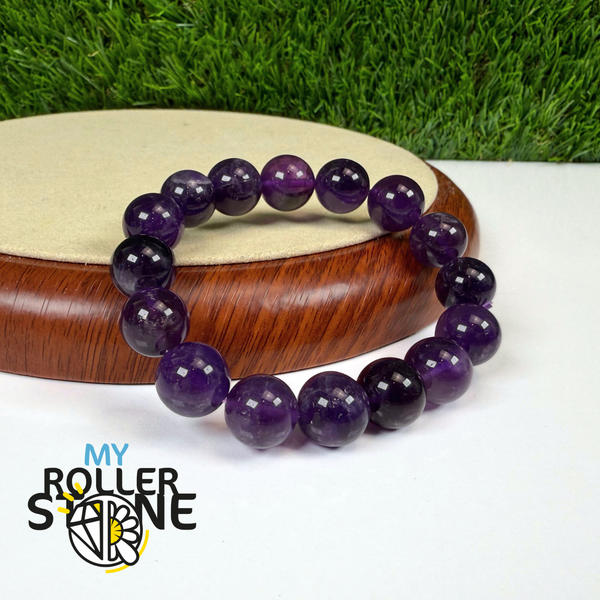 Bracelet en perles rondes d’améthyste 5A