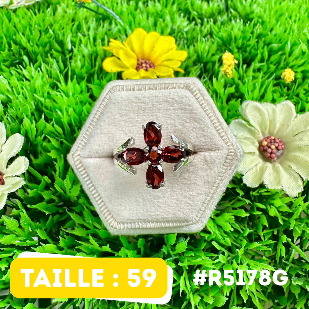 Bague Argent 925 Grenat #R5178G