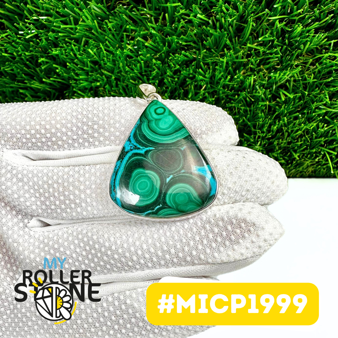 Pendentif Malachite Chrysocolle Argent 925 (MICP1999)