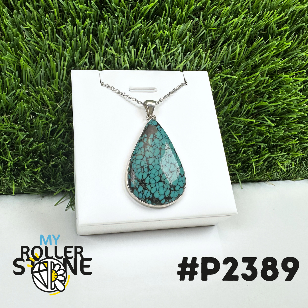 Pendentif Turquoise Tibétaine #P2389