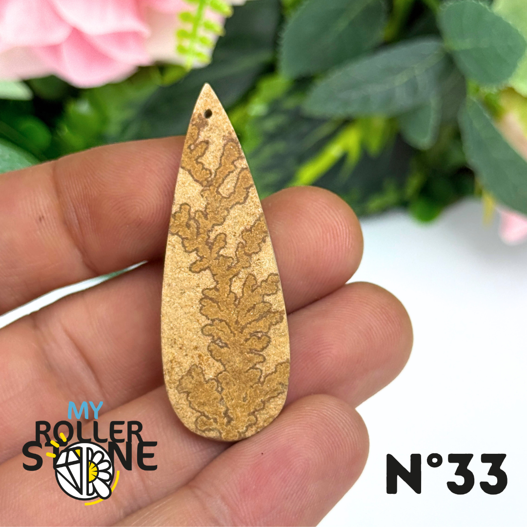 Pendentif Fossile Dendritique 5A Percé
