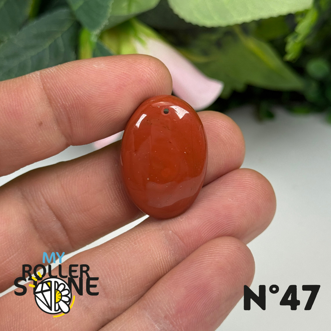 Pendentif Jaspe rouge 5A Percé