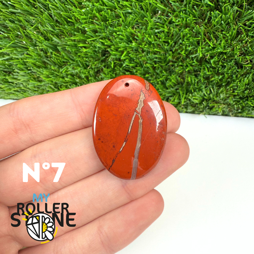 Pendentif Jaspe rouge 5A Percé
