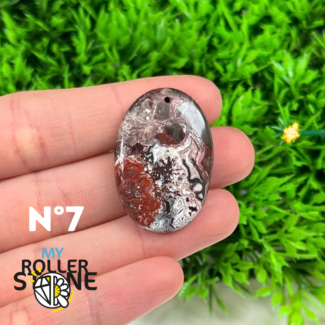 Pendentif Percé Agate Mexicaine 5A