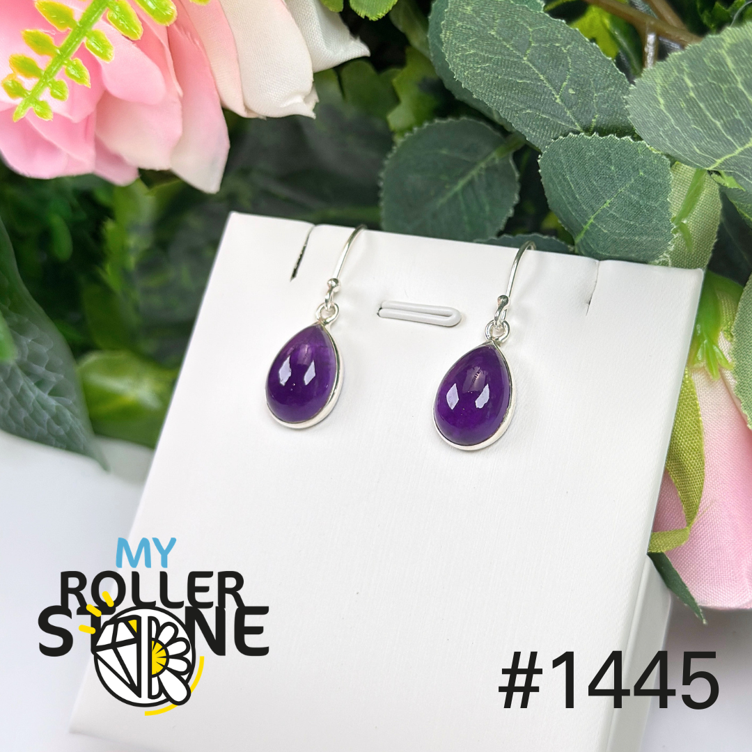 Boucles d’oreilles argent améthyste #1445