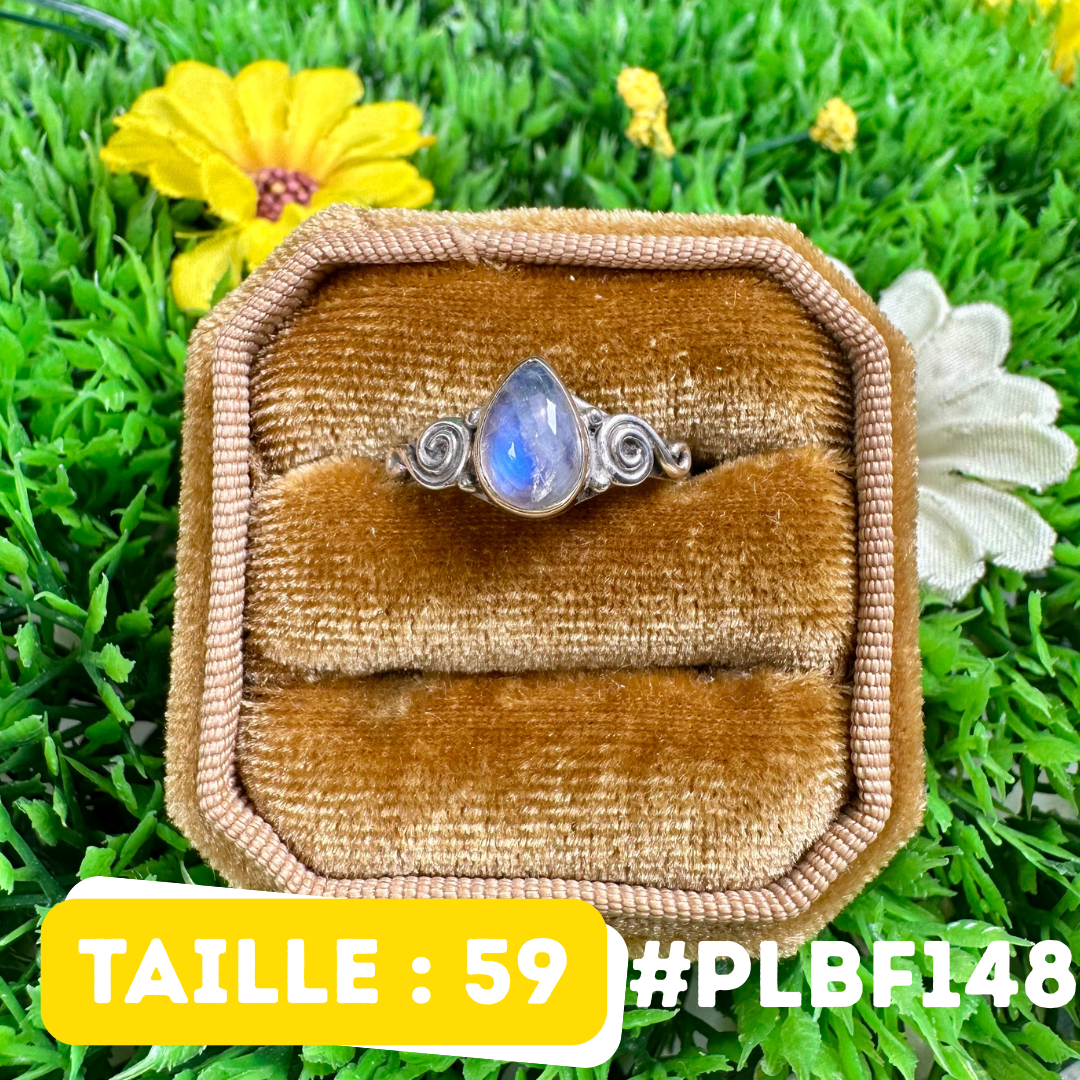 Bague Pierre de Lune Blue Fire #PLBF148