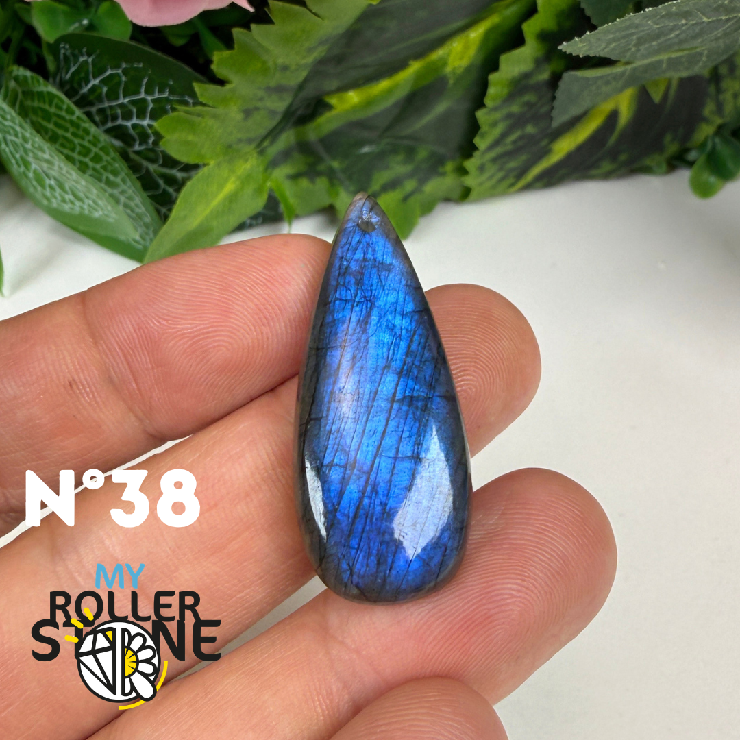 Pendentif Labradorite blue fire percé 5A