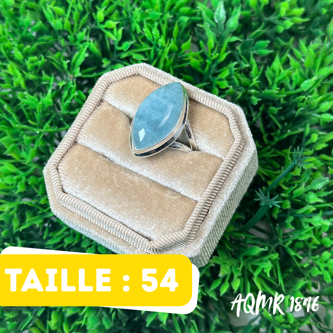Bague Argent Aigue Marine #AQMR 1896