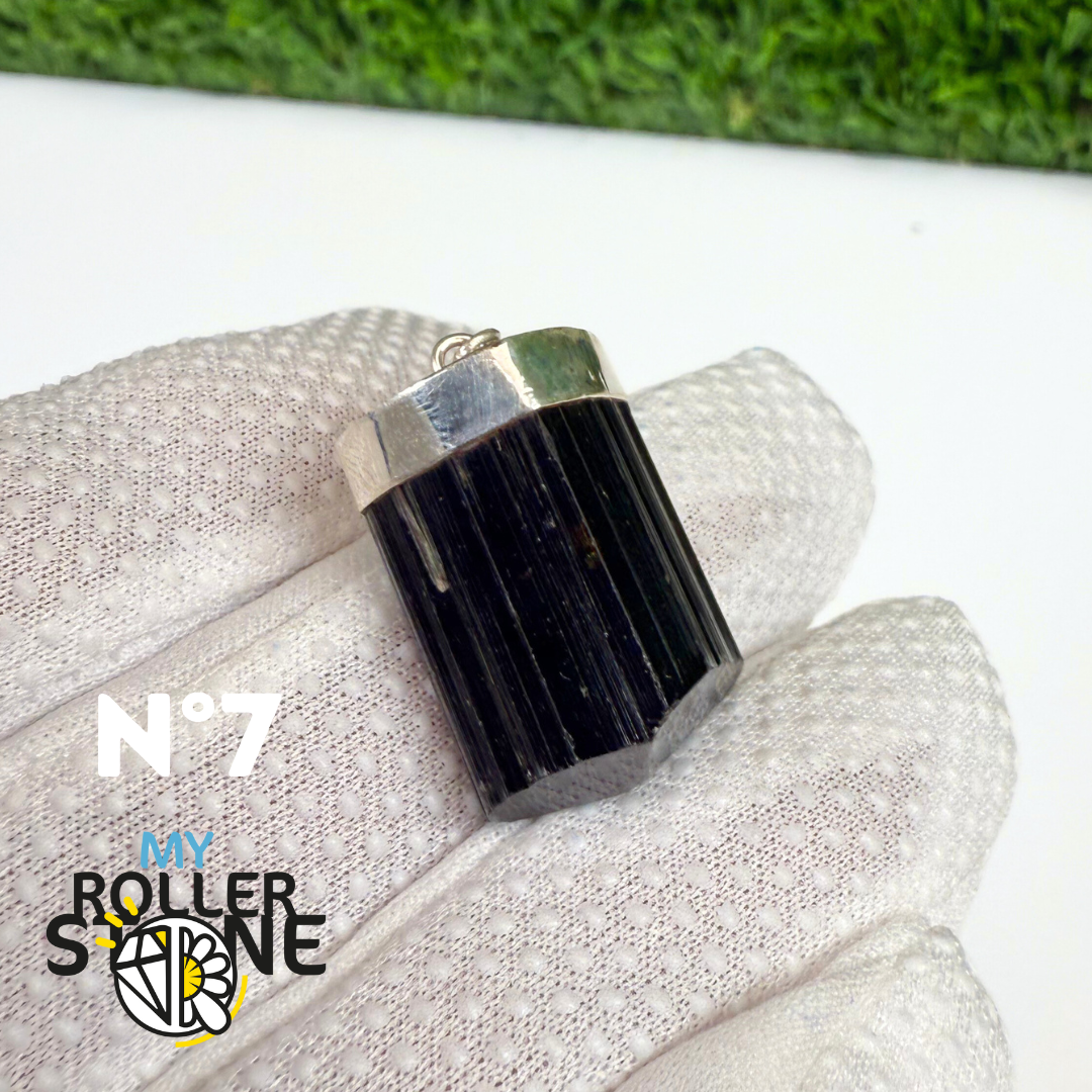 Pendentif Tourmaline Noire et Argent