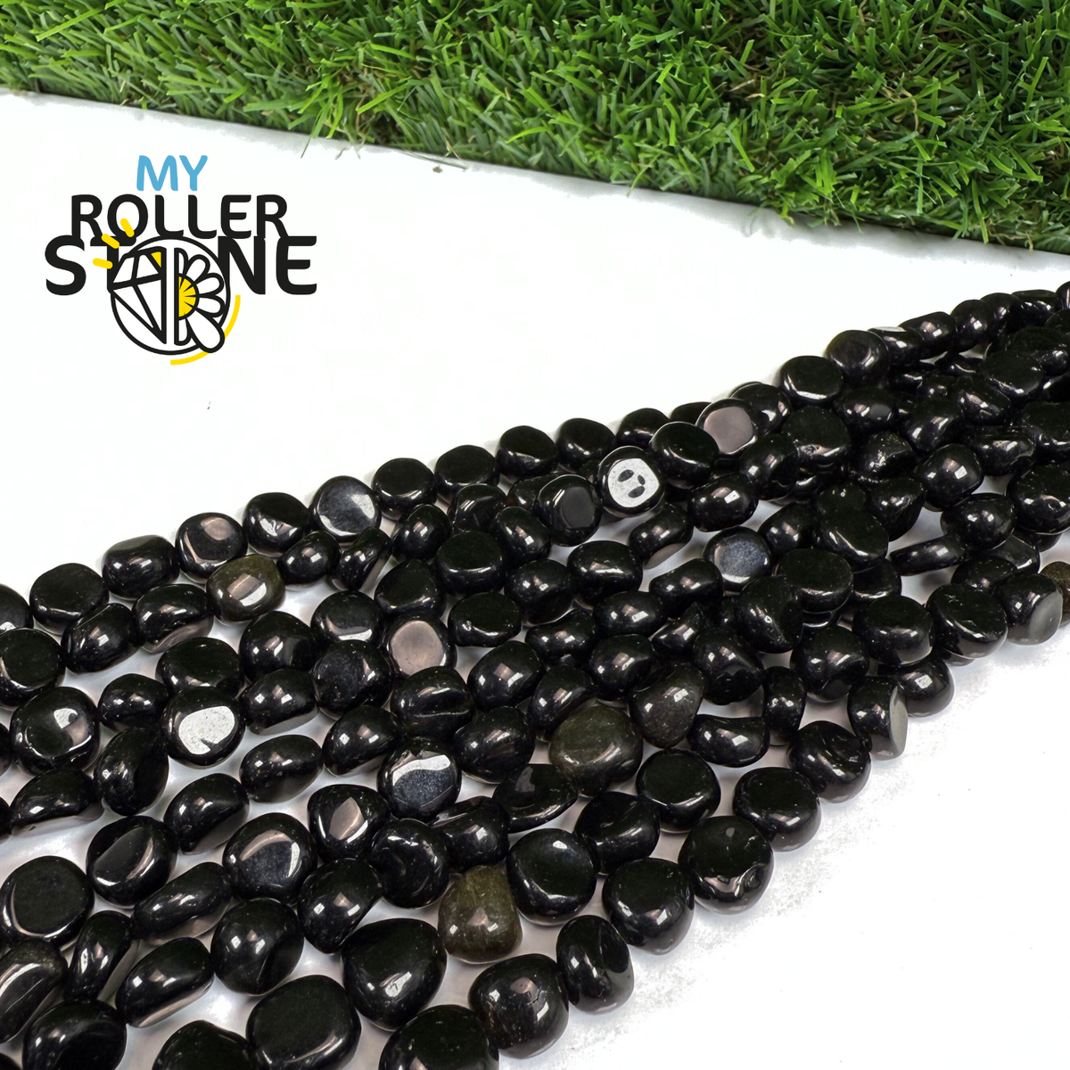 Perle Baroque Obsidienne Dorée