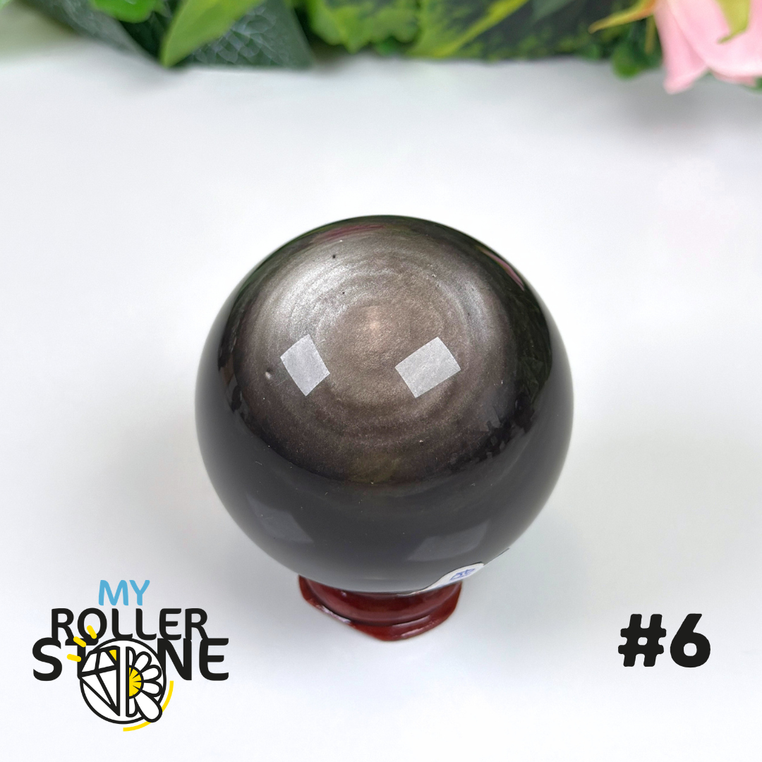 Sphère en Obsidienne argentée