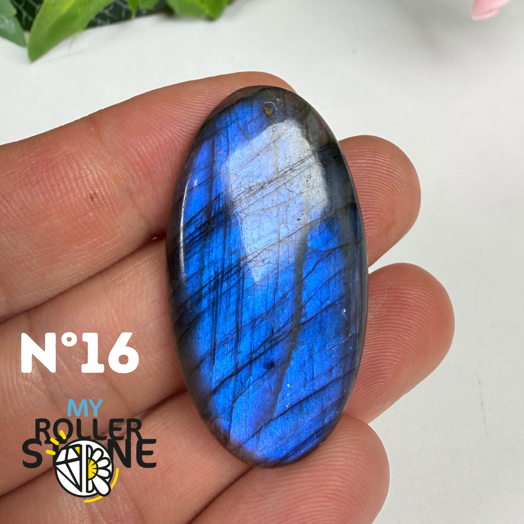 Pendentif Labradorite blue fire percé 5A