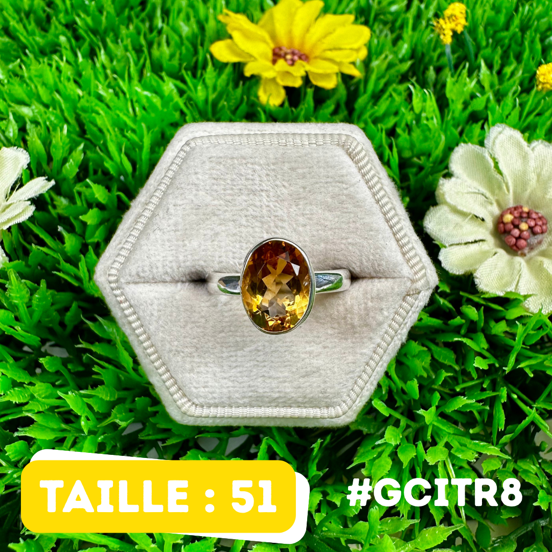 Bague Citrine Argent 925 #GCITR8